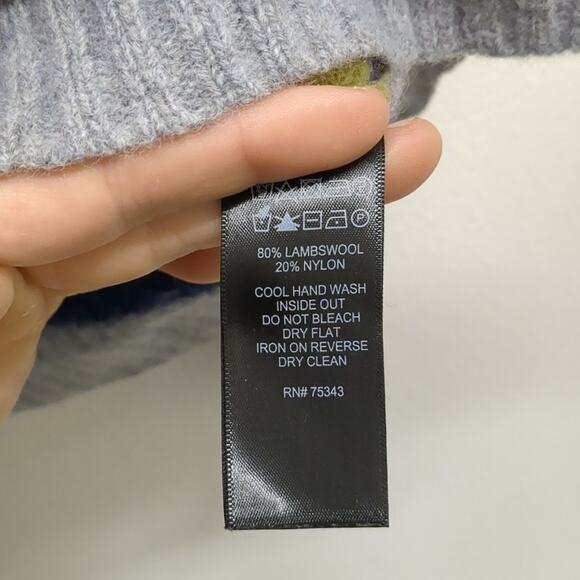 Tabitha Gray and Pink Crew Neck Sweater Cozy Knit size medium lambswool - Picture 4 of 5